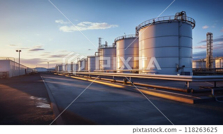 Future of Fuel: Expansive Hydrogen Energy Facility with Steel Storage. Generative ai 118263625