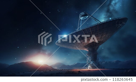 Stargazing Science: Radio Telescope Aiming at the Night Sky. Generative ai 118263645