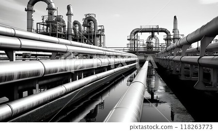 Energy Veins: The Intricate Web of Oil and Gas Pipelines. Generative ai 118263773