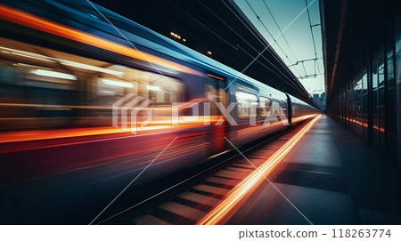 Speed Embodied: Light Streaks from a Zipping Train. Generative ai 118263774