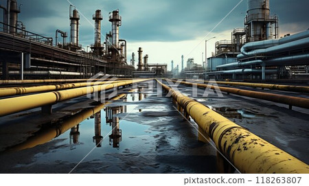 Energy Veins: The Intricate Web of Oil and Gas Pipelines. Generative ai 118263807