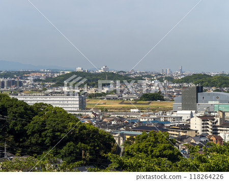 View of the cityscape of Kashiwara and Fujiidera from Mount Takao 118264226