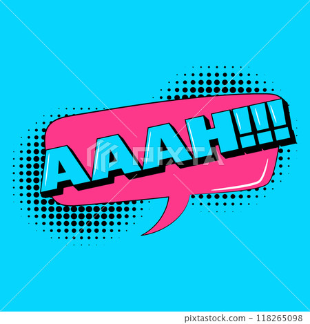 AAAH cartoon explosions comical speech bubble in trendy pop art style. Bright cartoon message. AAAH cartoon explosions comical speech bubble in trendy pop art style. Bright cartoon message. 118265098