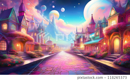 Illuminated Western-style building Illuminated Western-style building 118265373