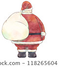 Santa Claus watercolor style back view 118265604
