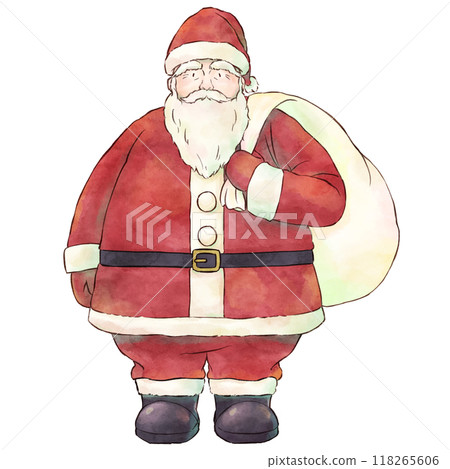 聖誕老人水彩風格正面 118265606