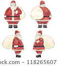 Santa Claus watercolor style four-sided drawing 118265607