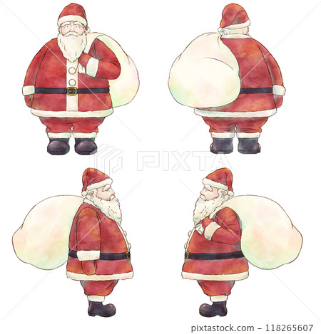 聖誕老人水彩風格四面 聖誕老人水彩風格四面 118265607