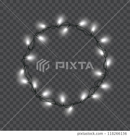 A circular arrangement of glowing string lights. Vector A circular arrangement of glowing string lights. Vector 118266136