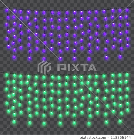 Bright Neon String Lights for Party Decoration .Vector Bright Neon String Lights for Party Decoration .Vector 118266144