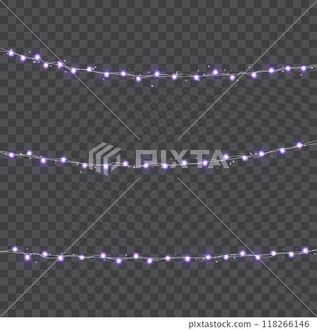 Bright Neon String Lights for Party Decoration .Vector Bright Neon String Lights for Party Decoration .Vector 118266146
