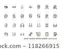 Cosmetic surgery and beauty icon set black and white 118266915