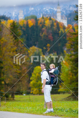Family with kids hiking in the mountains Family with kids hiking in the mountains 118267189