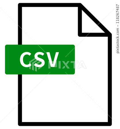 Simple CSV file icon. CSV title on paper. 118267487