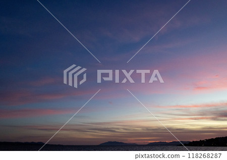 Beautiful sunset sky 118268287