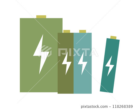 Illustration of battery types Illustration of battery types 118268389