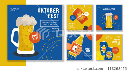 Oktoberfest Party Social Media Post Flat Cartoon Hand Drawn Templates Background Illustration Oktoberfest Party Social Media Post Flat Cartoon Hand Drawn Templates Background Illustration 118268453