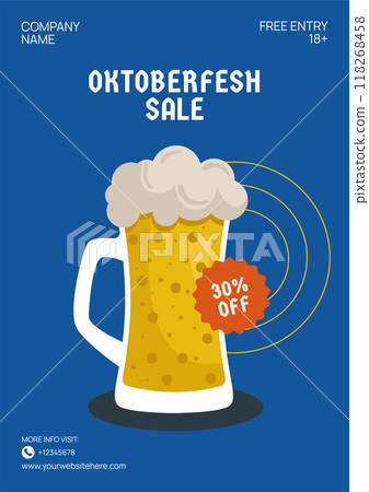 Oktoberfest Party Flyer Cartoon Hand Drawn Templates Background Illustration 118268458