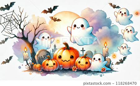 可愛的萬聖節人物 118268470