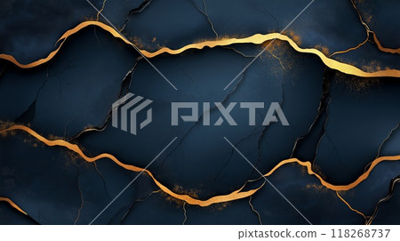 An Elegant Blue Marble Design Featuring Beautiful Golden Veins as a Stunning Background An Elegant Blue Marble Design Featuring Beautiful Golden Veins as a Stunning Background 118268737
