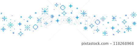 Pixel snow retro 8 bit sparkle wavy border seamless frame. Shiny game pixel art effect set. Firework burst, space decoration. 90s aesthetics, y2k Pixel snow retro 8 bit sparkle wavy border seamless frame. Shiny game pixel art effect set. Firework burst, space decoration. 90s aesthetics, y2k 118268968