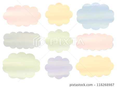 A simple watercolor style speech bubble set A simple watercolor style speech bubble set 118268987