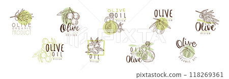 Olive Organic and Natural Product Original Design Vector Set Olive Organic and Natural Product Original Design Vector Set 118269361