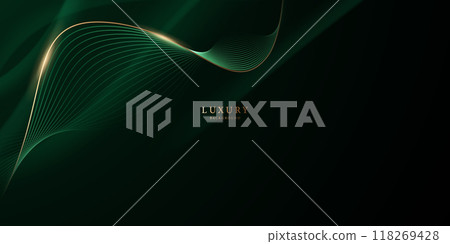 green abstract background design with elegant golden elements vector illustration 118269428