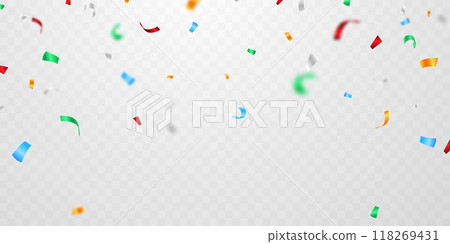 confetti background Stunning colors that zigzag down for the celebration. Festive decoration vector illustration 118269431