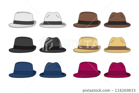 Fedora hat vector template illustration 118269633