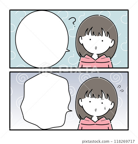 漫畫風格的泡泡集 2 個有憂慮的女孩 漫畫風格的泡泡集 2 個有憂慮的女孩 118269717