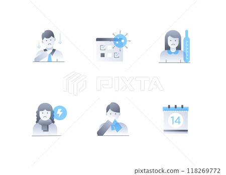 Viruses and colds - flat design style icons set Viruses and colds - flat design style icons set 118269772