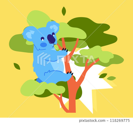 Koala on a tree - modern colored vector illustration Koala on a tree - modern colored vector illustration 118269775