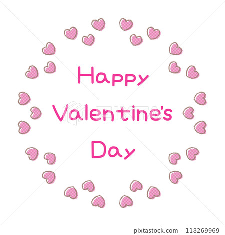 Heart-shaped frame and Happy Valentine's Day text 118269969