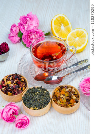 tea, fruit tea, Cup of tea, various kinds of tea, tea on the table tea, fruit tea, Cup of tea, various kinds of tea, tea on the table 118270299