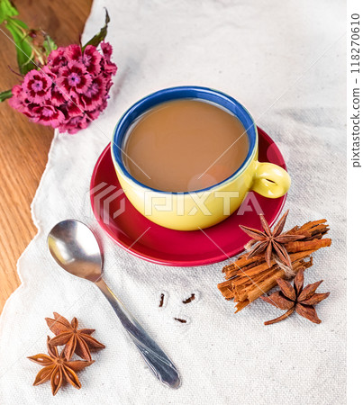 cocoa with cinnamon, delicious dessert 118270610