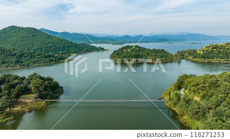 The suspension bridge is emphasizes beauty for tourism. A suspension bridge is a bridge that is difficult to calculate in the construction of engineers. 118271253