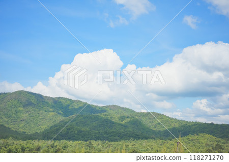 Beautiful view of morning Land scape aerial view mountain in Suan Phueng, Ratchaburi, Province, Thailand. and mountains of Suan Phueng, Ratchaburi. Beautiful view of morning Land scape aerial view mountain in Suan Phueng, Ratchaburi, Province, Thailand. and mountains of Suan Phueng, Ratchaburi. 118271270
