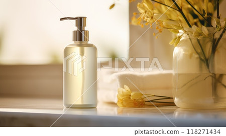 liquid soap in modern bathroom 118271434