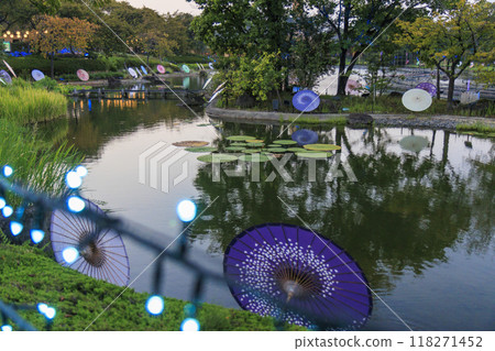 名花之里村夏日燈光 夏日彩燈 118271452