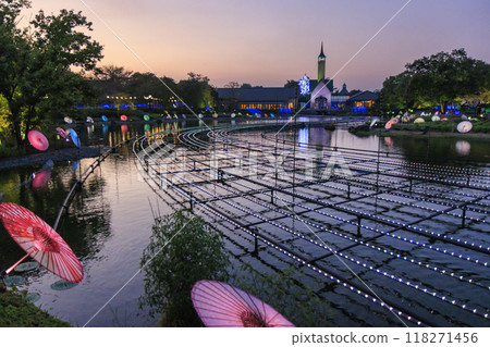 名花之里村夏日燈光 夏日彩燈 名花之里村夏日燈光 夏日彩燈 118271456