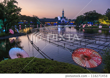 名花之里村夏日燈光 夏日彩燈 名花之里村夏日燈光 夏日彩燈 118271458