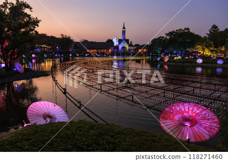 名花之里村夏日燈光 夏日彩燈 名花之里村夏日燈光 夏日彩燈 118271460
