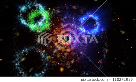 a bright magical flash resembles multi-colored and fiery fireworks a bright magical flash resembles multi-colored and fiery fireworks 118271956