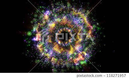 a bright magical flash resembles multi-colored and fiery fireworks a bright magical flash resembles multi-colored and fiery fireworks 118271957