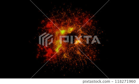 a bright magical flash resembles multi-colored and fiery fireworks 118271960