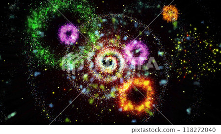 a bright magical flash resembles multi-colored and fiery fireworks a bright magical flash resembles multi-colored and fiery fireworks 118272040