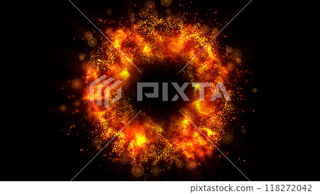 a bright magical flash resembles multi-colored and fiery fireworks 118272042