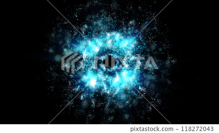 a bright magical flash resembles multi-colored and fiery fireworks 118272043