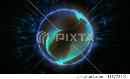 energy sector.Futuristic magical plasma circle  glows in space. 118272201